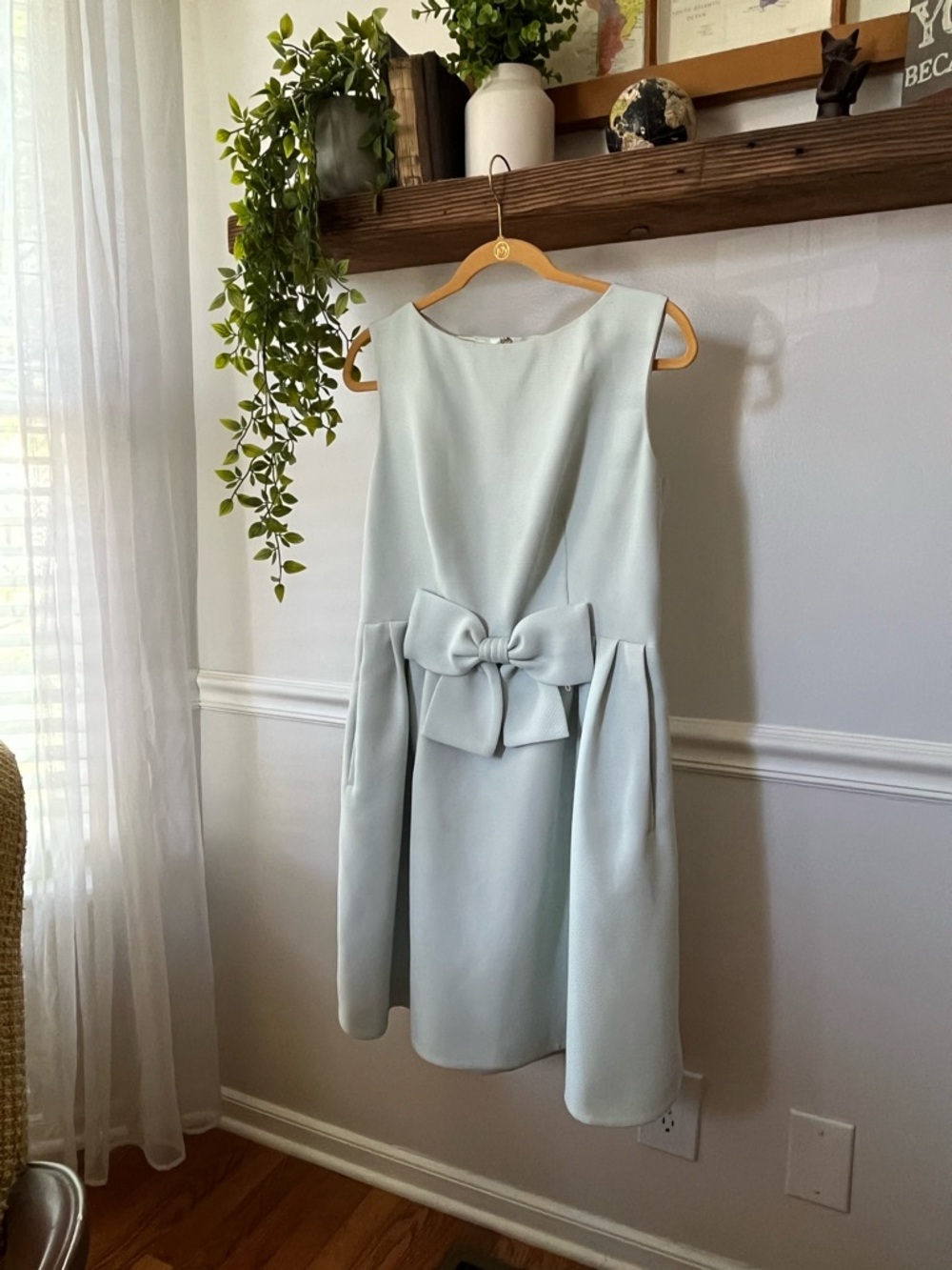 Ted Baker Pale Blue Midi Dress with Signature Bow